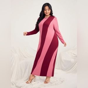 Plus Two Tone Maxi Dress